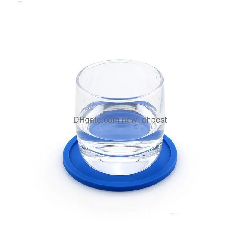 colored silicone round coaster coffee cup holder waterproof heat resistant cup mat thicken coffee coaster cushion placemat pad dbc