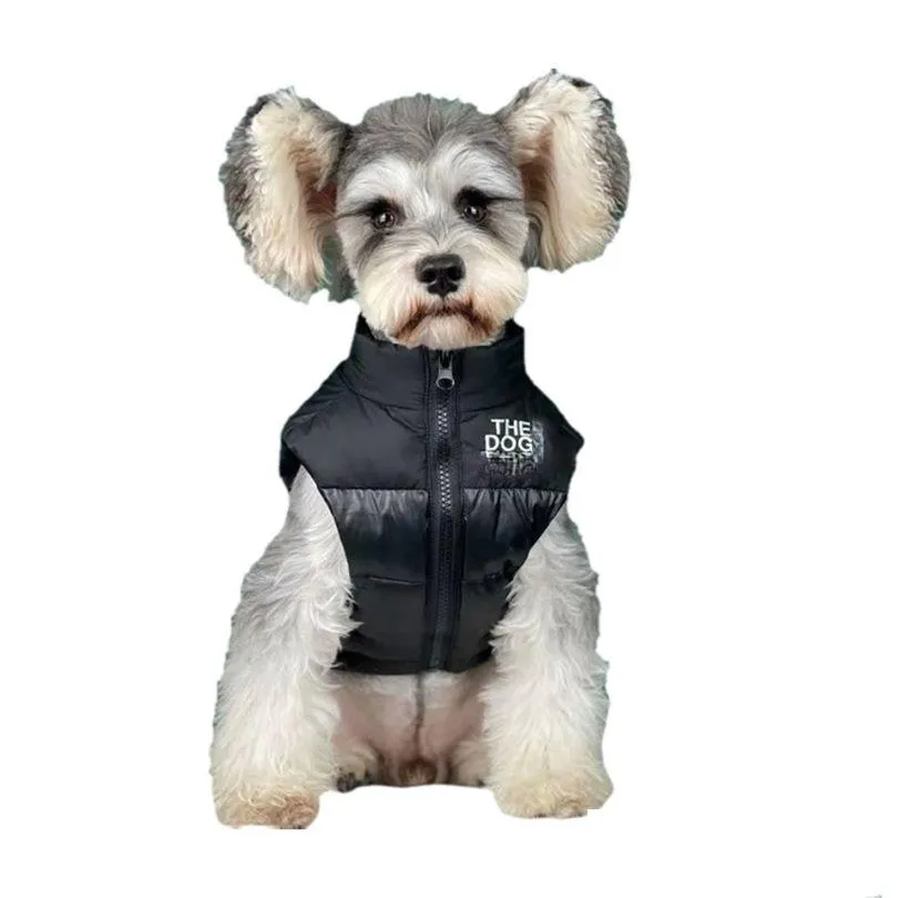 the dog face pet clothes luxurious thick white down jacket warm autumn winter small and medium french bulldog chihuahua vest 210914
