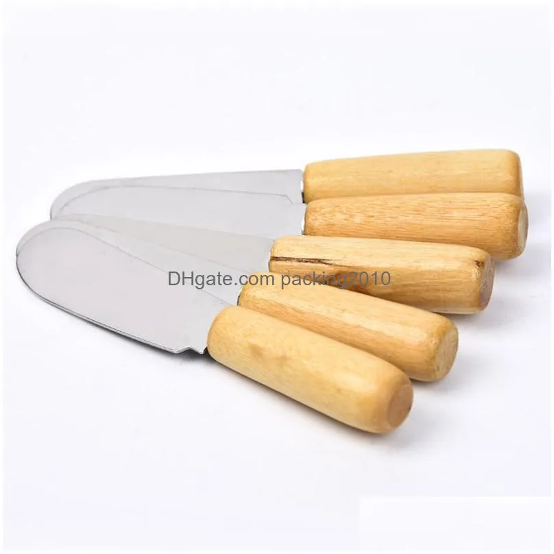 10cm stainless steel spatula butter cream scraper with wooden handle cheese knife kitchen tool baking gadget christmas gift vt0525