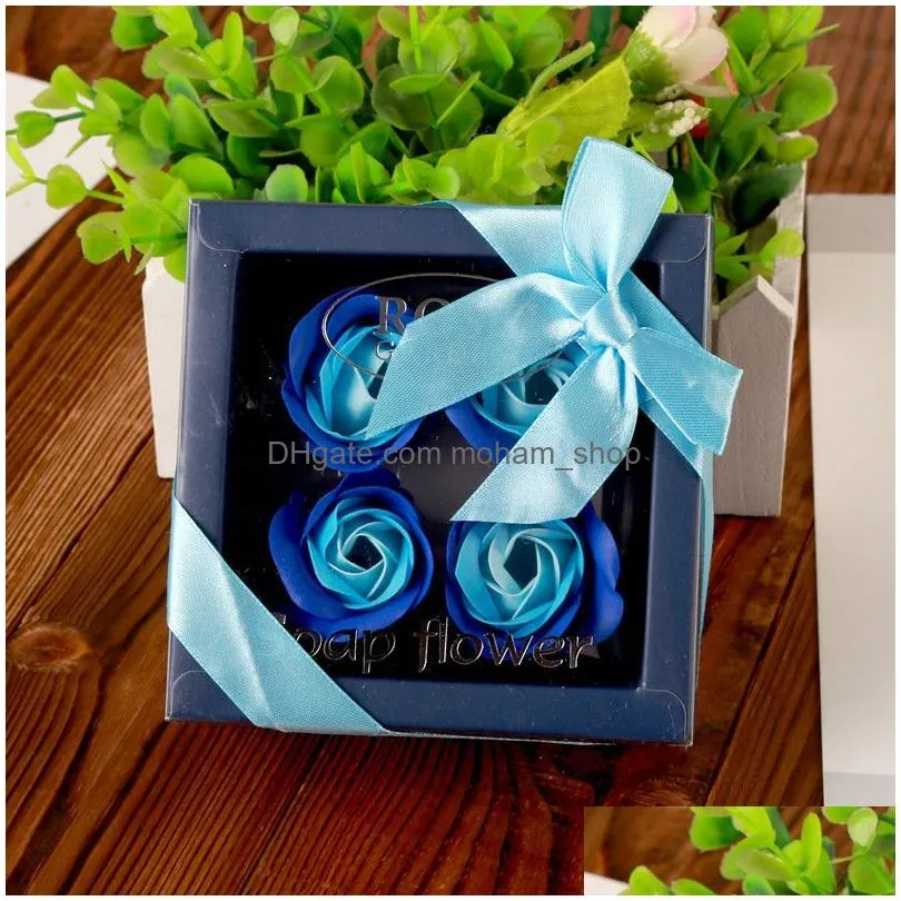 mothers day soap flower creative high grade box packed artificial roses romantic valentines day gift birthday wedding flowers dbc