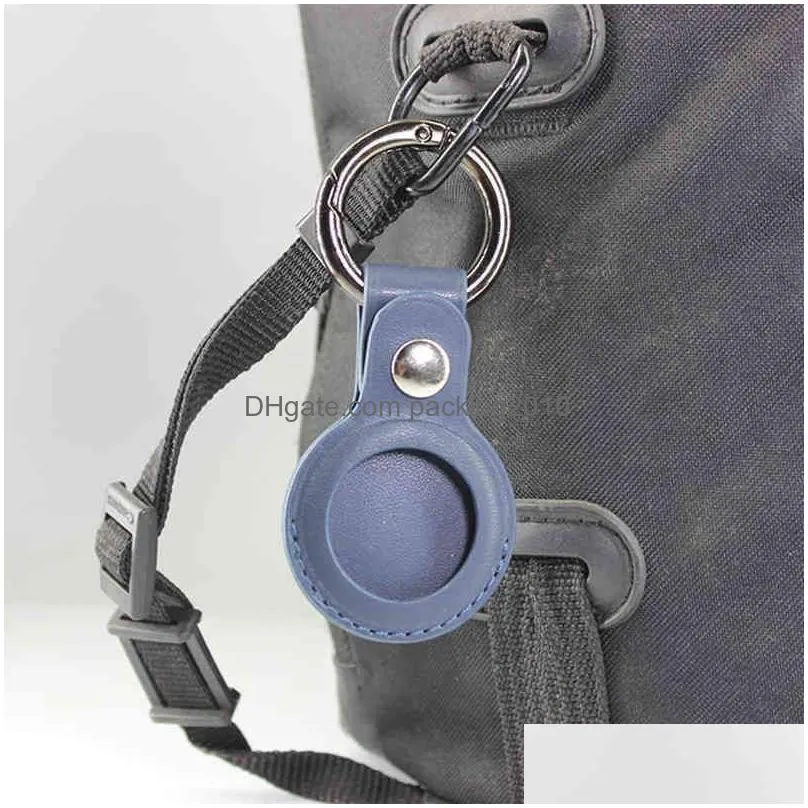 home apply  airtags protective cover pu leather case location tracker protector trackers cases anti-lost accessory vtmtl0178