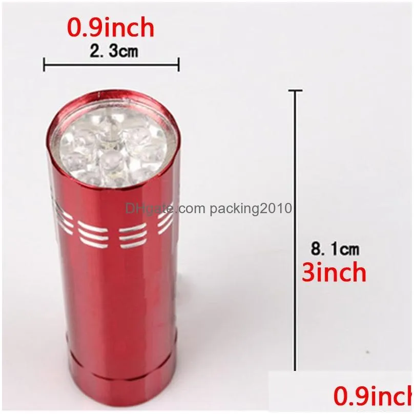 high powerful mini flashlight 9 led waterproof flash light small pocket lamp torch lamps tactical for outdoor camping vt0470