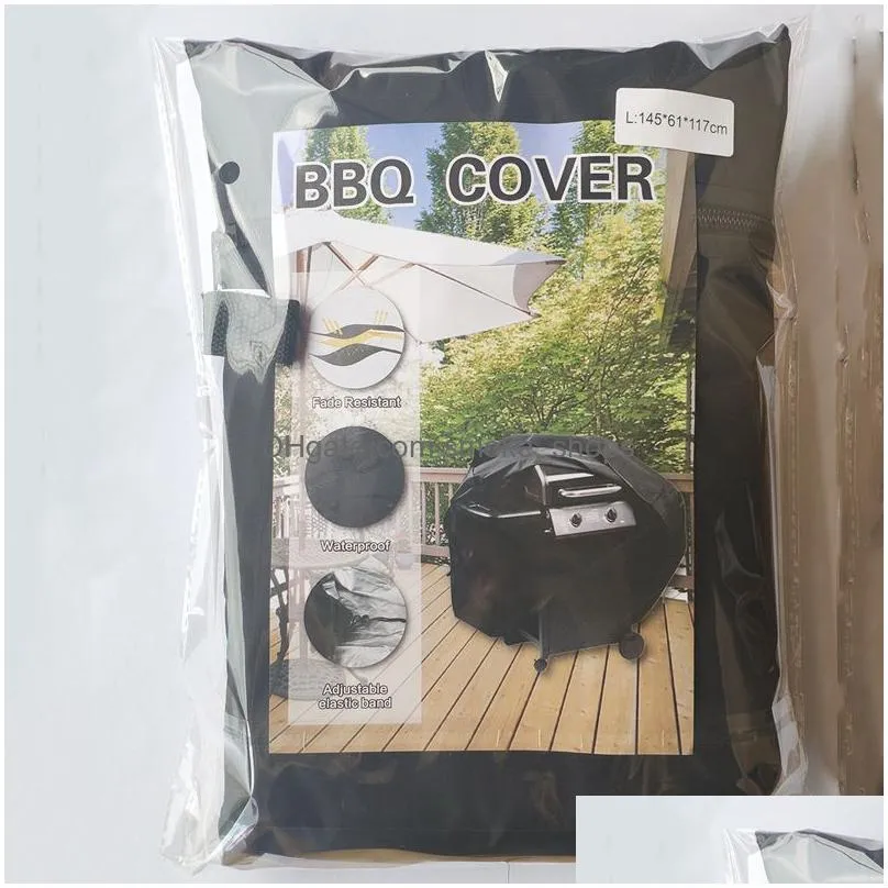 black waterproof bbq cover bbq accessories grill cover anti dust rain gas charcoal electric barbeque grill dbc vt0236