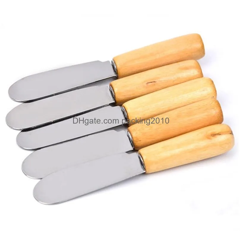 10cm stainless steel spatula butter cream scraper with wooden handle cheese knife kitchen tool baking gadget christmas gift vt0525