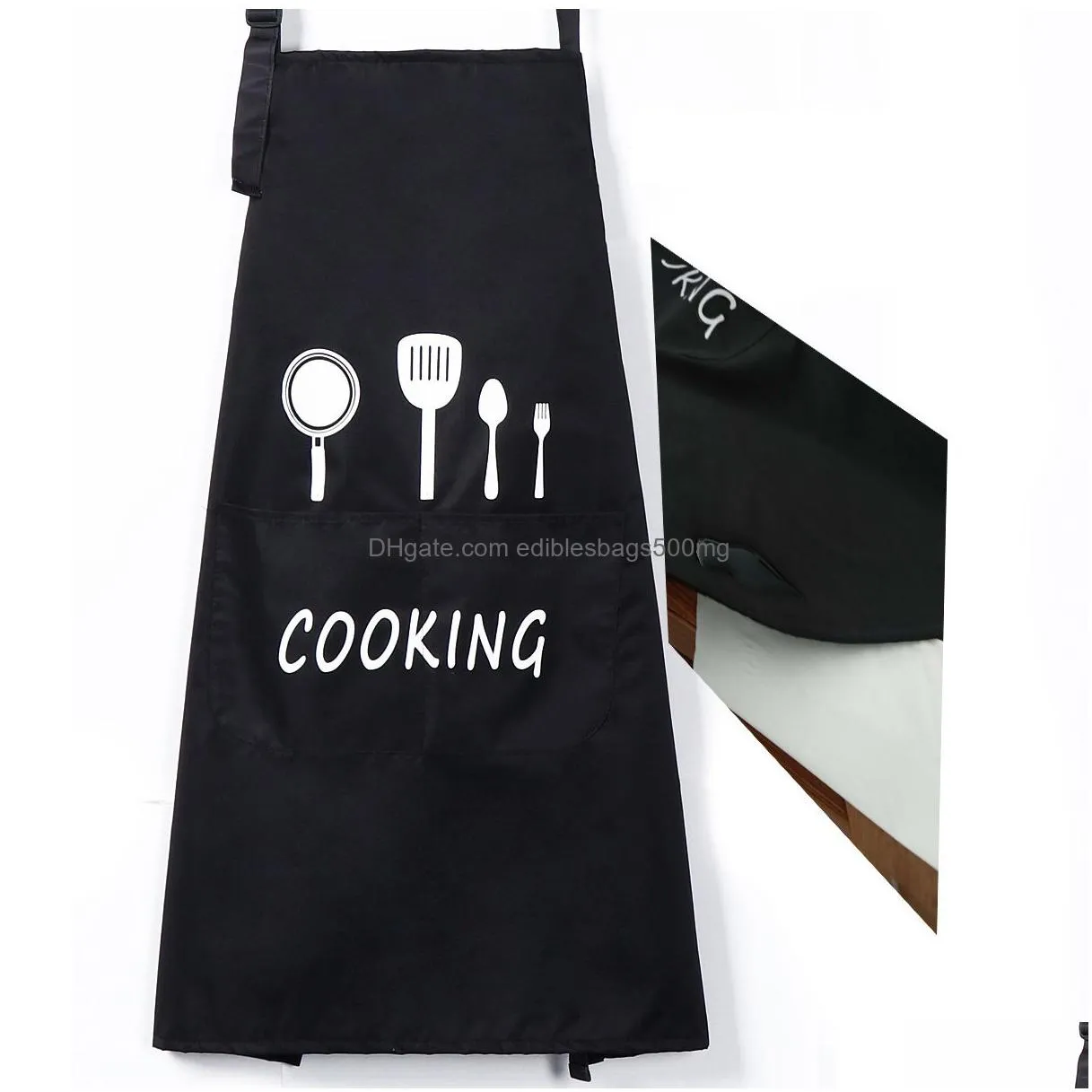 letter print kitchen apron waterproof breathable cooking baking aprons adjustable restaurant aprons women home sleeveless apron dbc