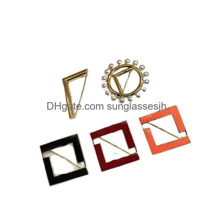 fashion luxury diamonds embellish brooch fashion designer pins brand gold letter f brooches square pin suit dress designers jewelry valentines day gifts