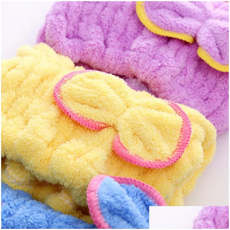 microfibre quick hair drying bath towel spa bowknot wrap towels cap bathroom accessories bonnets for women designer shower caps