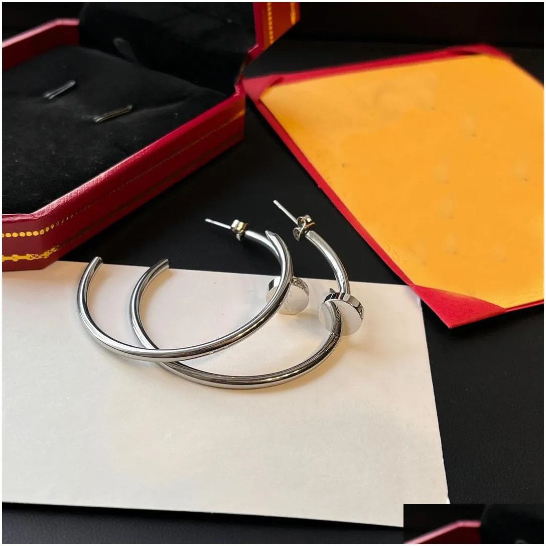 stainless steel stud for woman exquisite simple fashion jewelry accessories silver ring 18k gold plated lady earrings gift a855