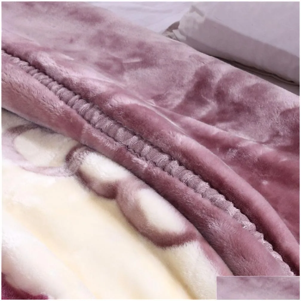 double layer winter blankets for beds super soft fluffy heavy warm thick twin queen size raschel mink blankets 201112