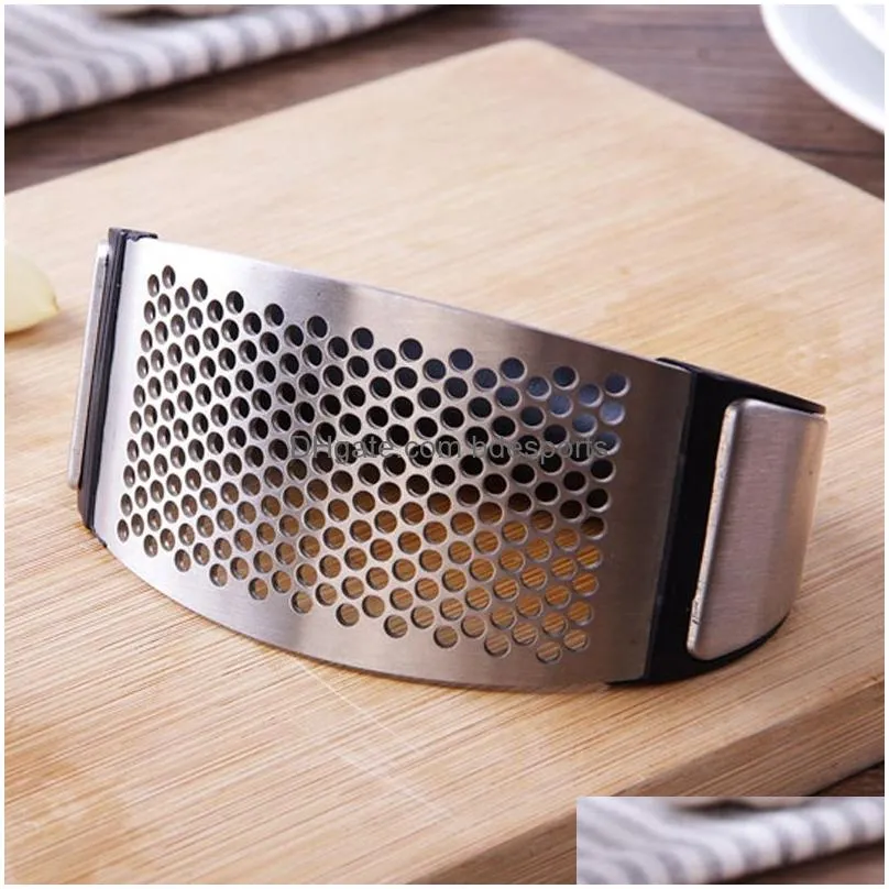 portable stainless steel garlic press garlic chooper hand garlics grinder grater cutter slicer kitchen gadget vt0671