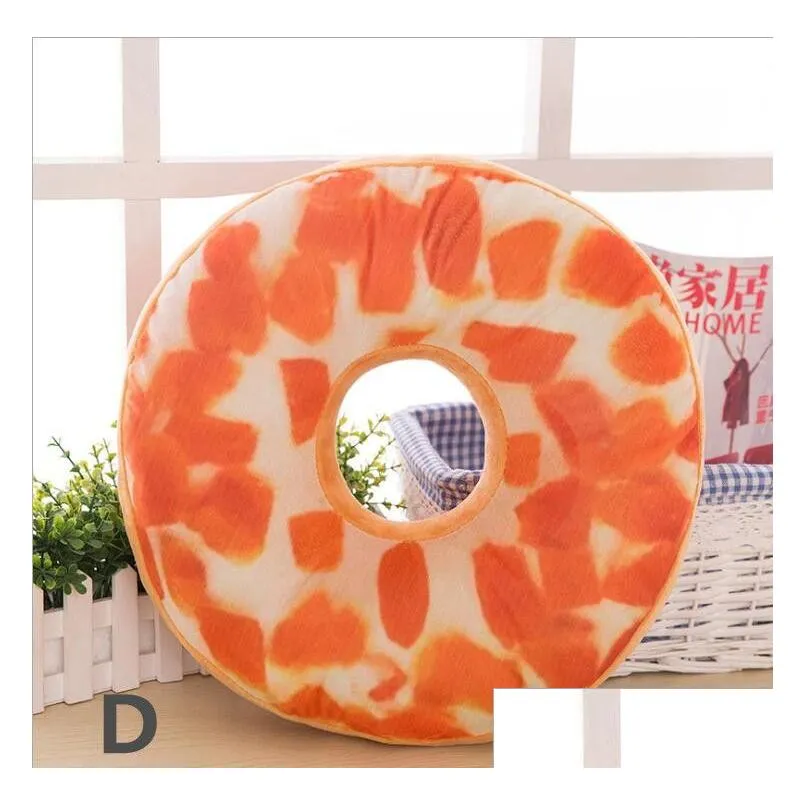 1pc 3d donut plush cushion round cake pillow sofa seat cushion kids toy home decor wedding cushion christmas birthday gift 40cm 201026