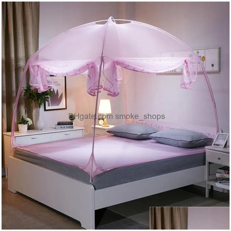 round done mosquito net for adults three-door canopy netting for princess bed zipper bed canopy students mesh bed tent vt0149
