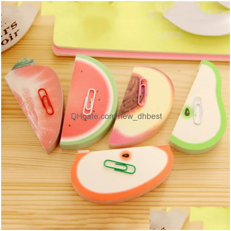 creative fruit shape notes paper cute  lemon pear notes strawberry memo pad sticky paper  up notes school office supply dbc