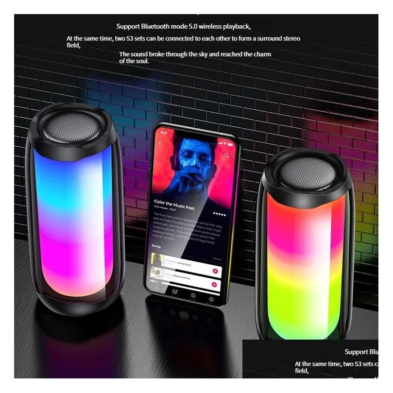  speakers pulse4 music pulsation 4 full screen colorful bluetooth speaker waterproof mini sound wireless subwoofer