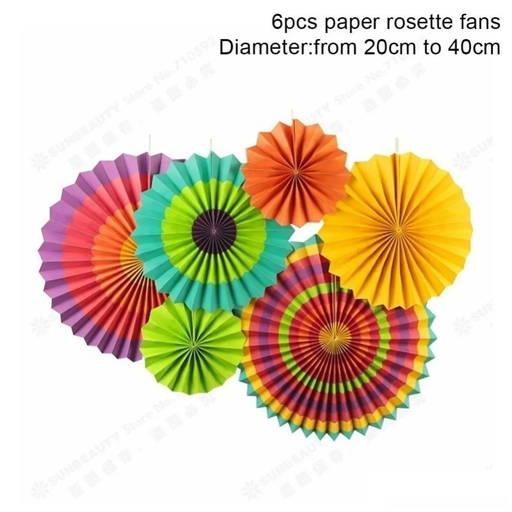 mexican party fiesta decorations 20pcs/set tissue paper fans honeycomb balls for wedding birthday events festival party supplies