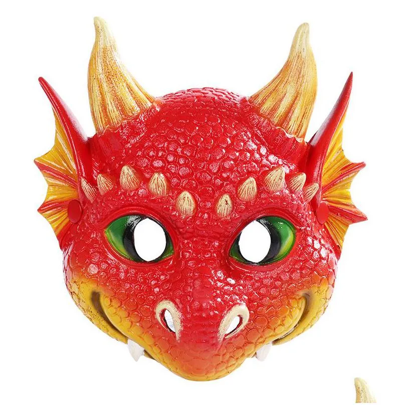 halloween party masks for kids dragon design child boys girls red blue green black dinosaur cosplay supply