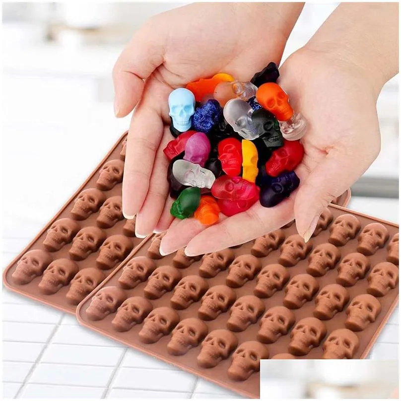 halloween baking moulds skull candy mold silicone skull shape gummy chocolate candies jelly mould