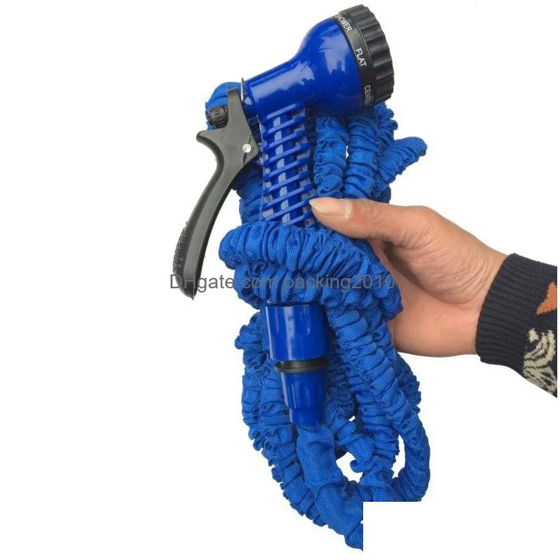 50/100/150ft garden hose expandable magic flexible water hose eu hose plastic watering car wash spray hoses pipe spray gun vt1949