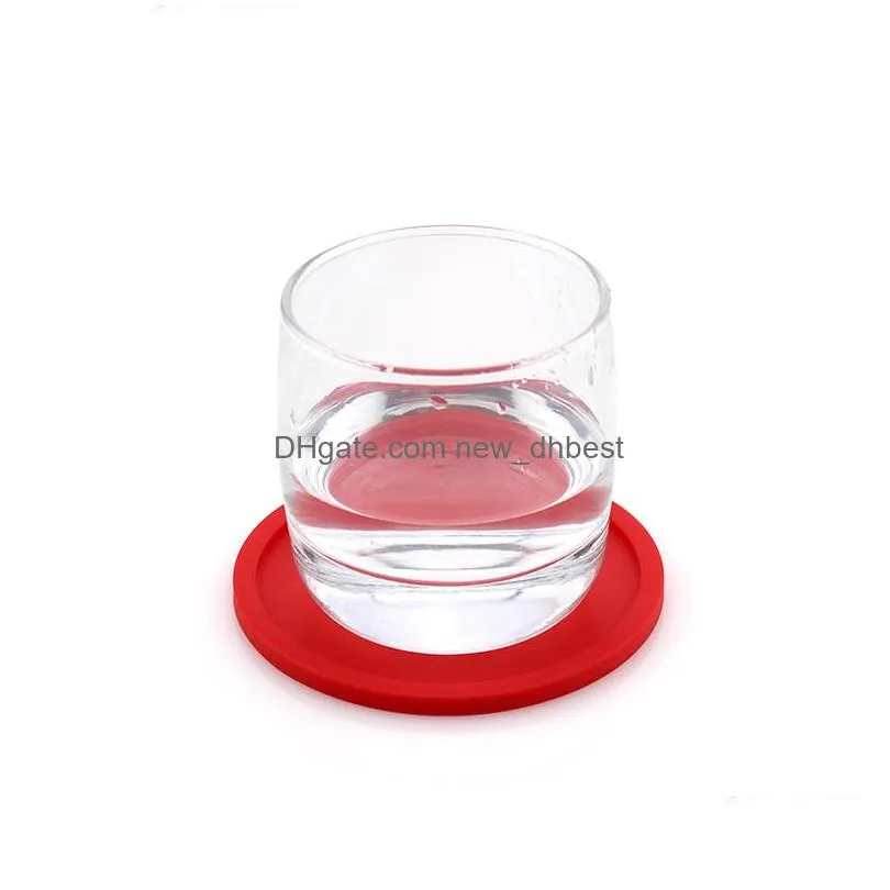 colored silicone round coaster coffee cup holder waterproof heat resistant cup mat thicken coffee coaster cushion placemat pad dbc