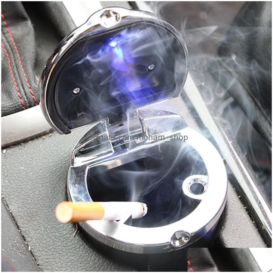  large capacity gold silver car-styling storage ashtrays led portable car ashtray truck auto portable cigarette ashtray dh0970