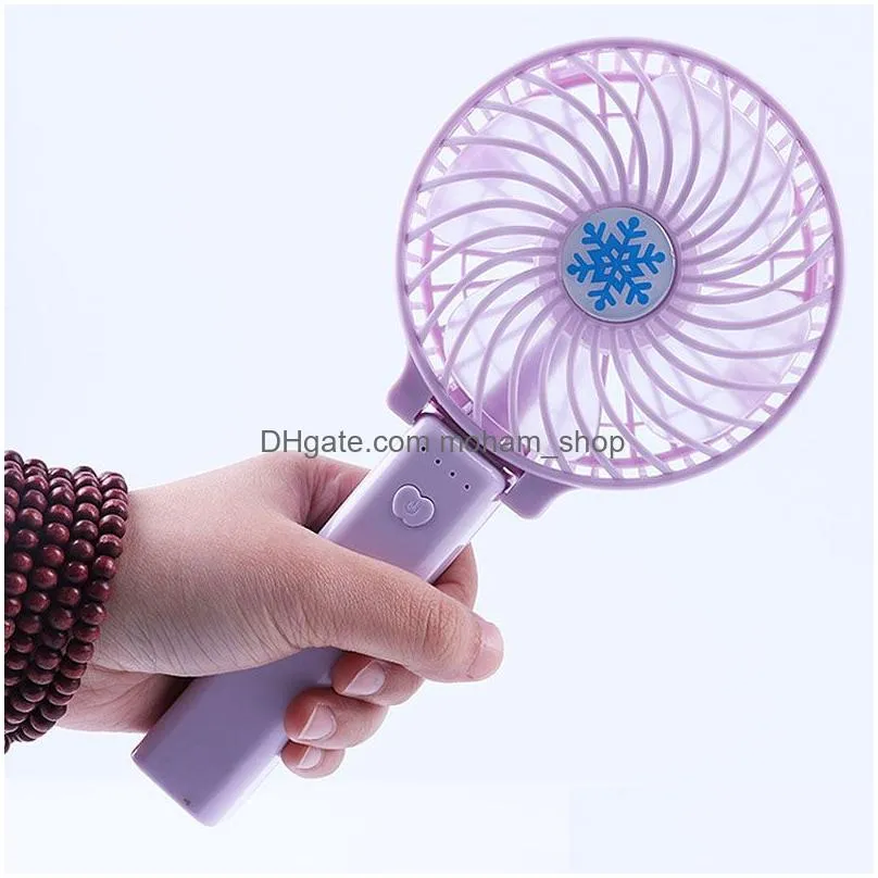 portable usb charging foldable handheld fan 3 speed mini fan with led light adjustable small cooling cooling desktop fans dh1453 t03