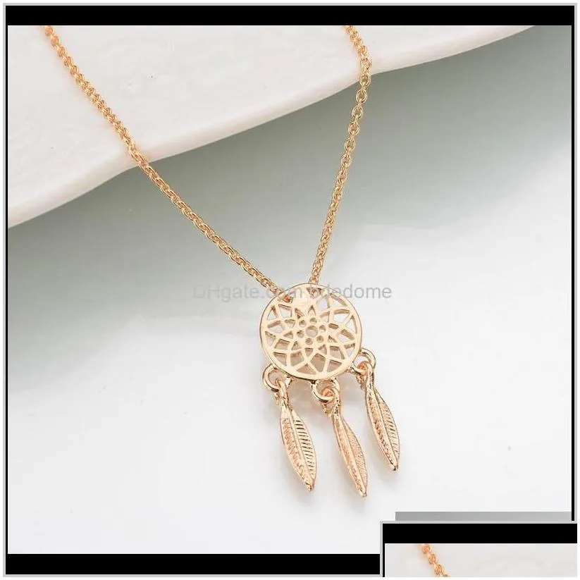 necklaces pendants dream catcher series jewelry exquisite alloy hollow pendant necklace chain collares gifts women 64nes