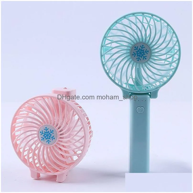 portable usb charging foldable handheld fan 3 speed mini fan with led light adjustable small cooling cooling desktop fans dh1453 t03