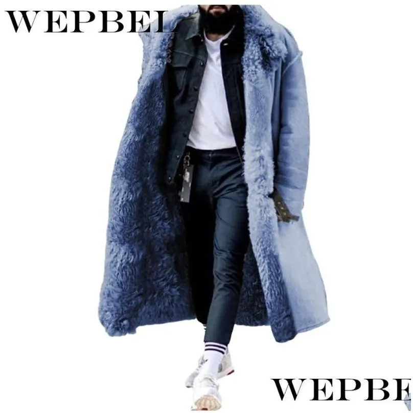 mandylandy winter mens jacket cardigan lapel long coat wool warm windproof overcoat fur collar coat