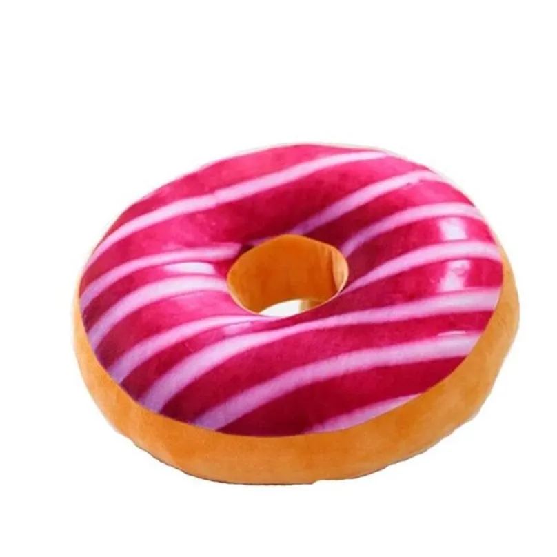 1pc 3d donut plush cushion round cake pillow sofa seat cushion kids toy home decor wedding cushion christmas birthday gift 40cm 201026