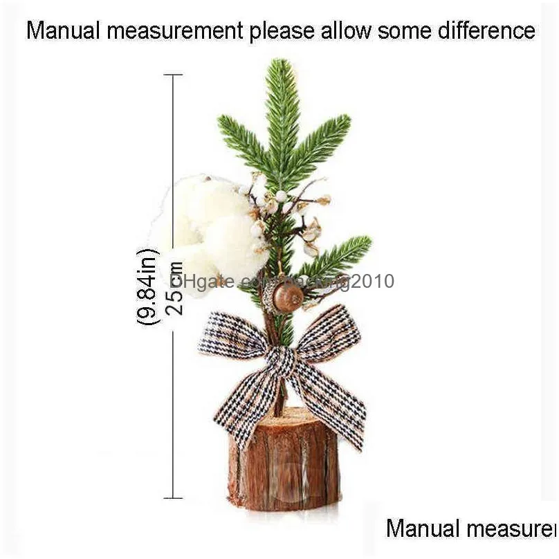 25cm mini aritificial desktop christmas trees home hotel shopping mall xmas party fake tree branch berry flower decoration accessories