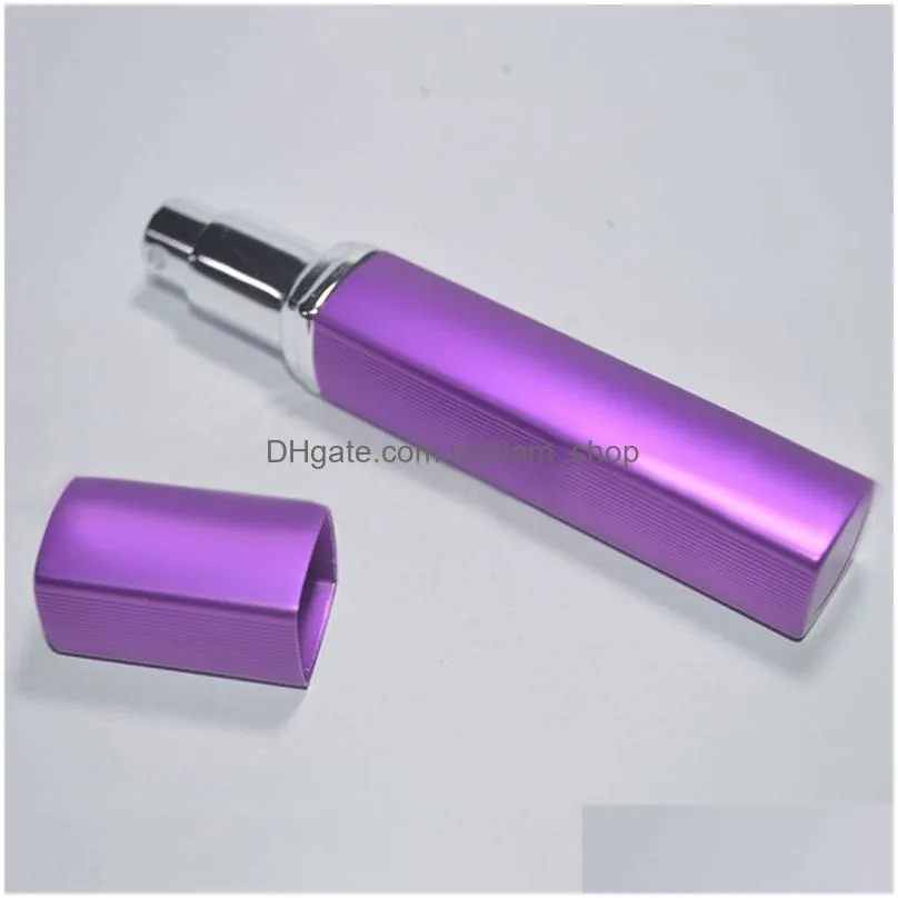 12ml spray perfume bottle travel refillable empty cosmetic container square perfume bottle atomizer aluminum refillable bottles dbc