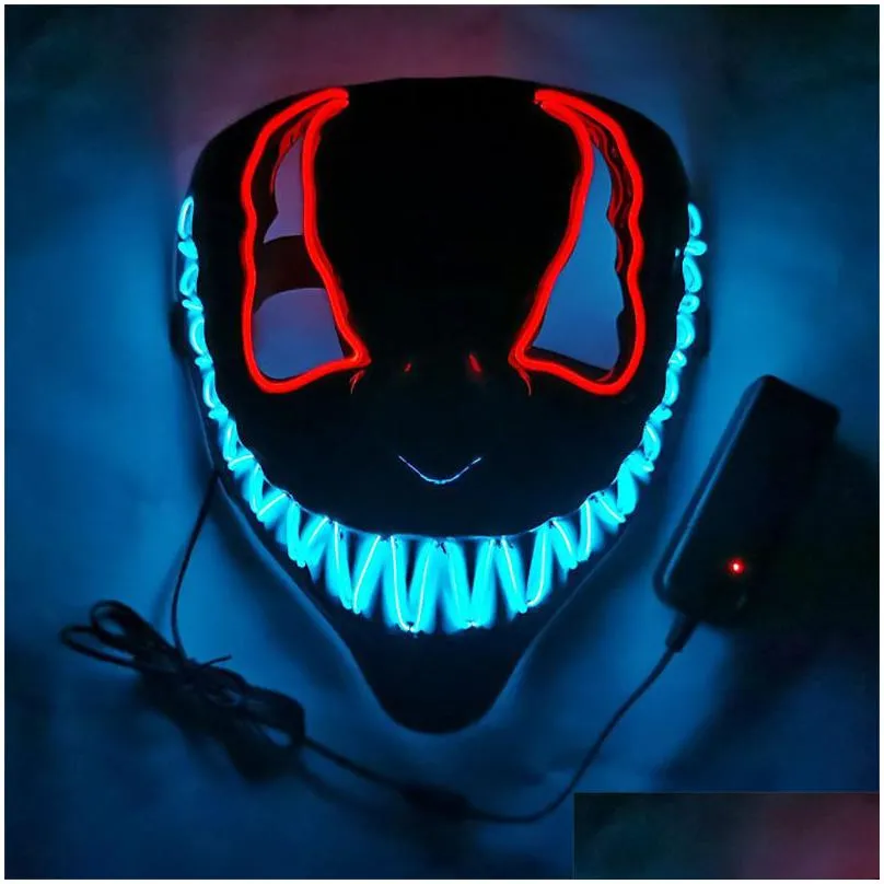 led halloween party mask luminous glow in the dark anime cosplay masques 14 colors