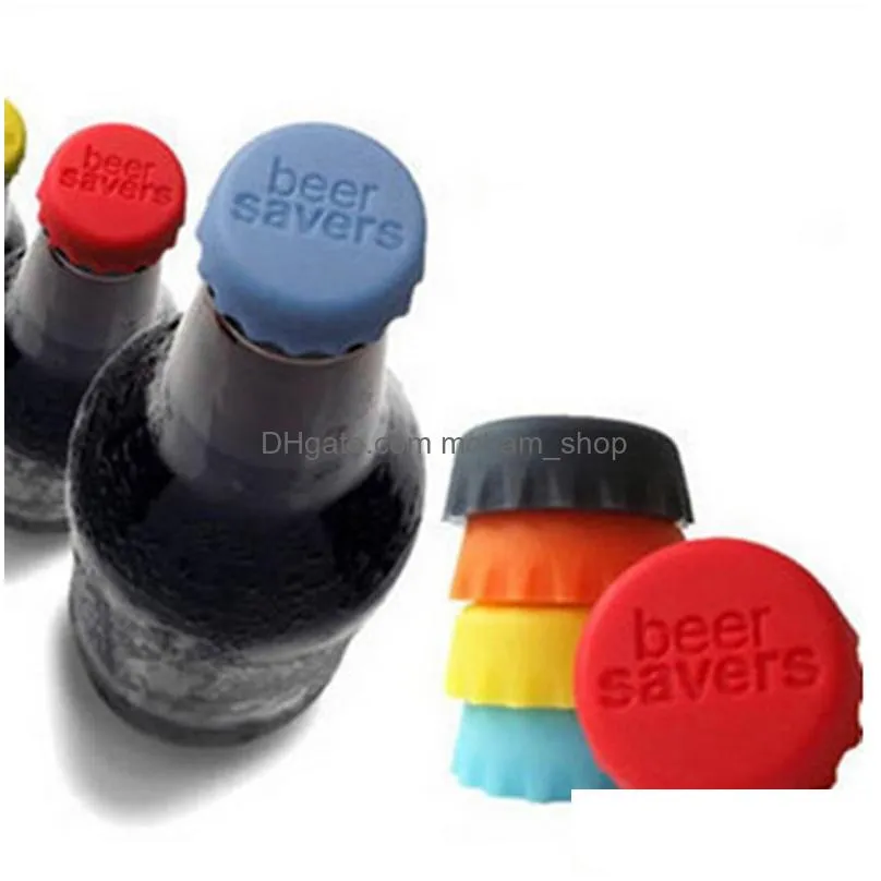 6pcs silicone drinkware lid silicone bottle cap tops wine beer caps saver beer bottle lids silica gel reusable stopper cover cap dbc