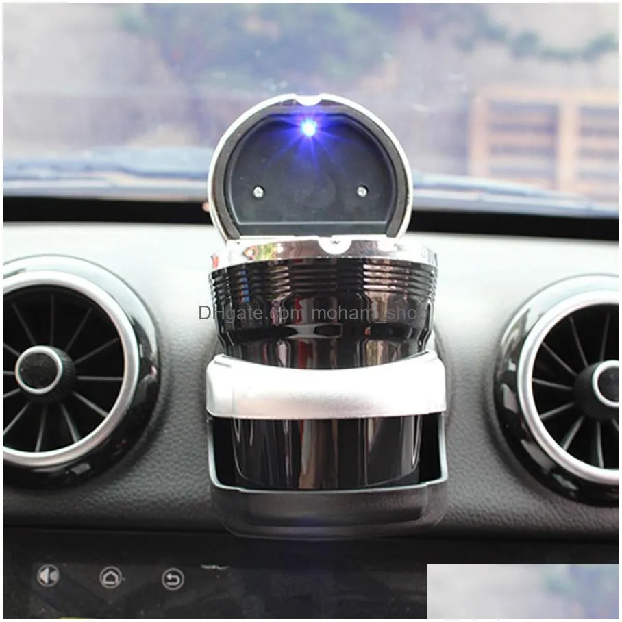  large capacity gold silver car-styling storage ashtrays led portable car ashtray truck auto portable cigarette ashtray dh0970