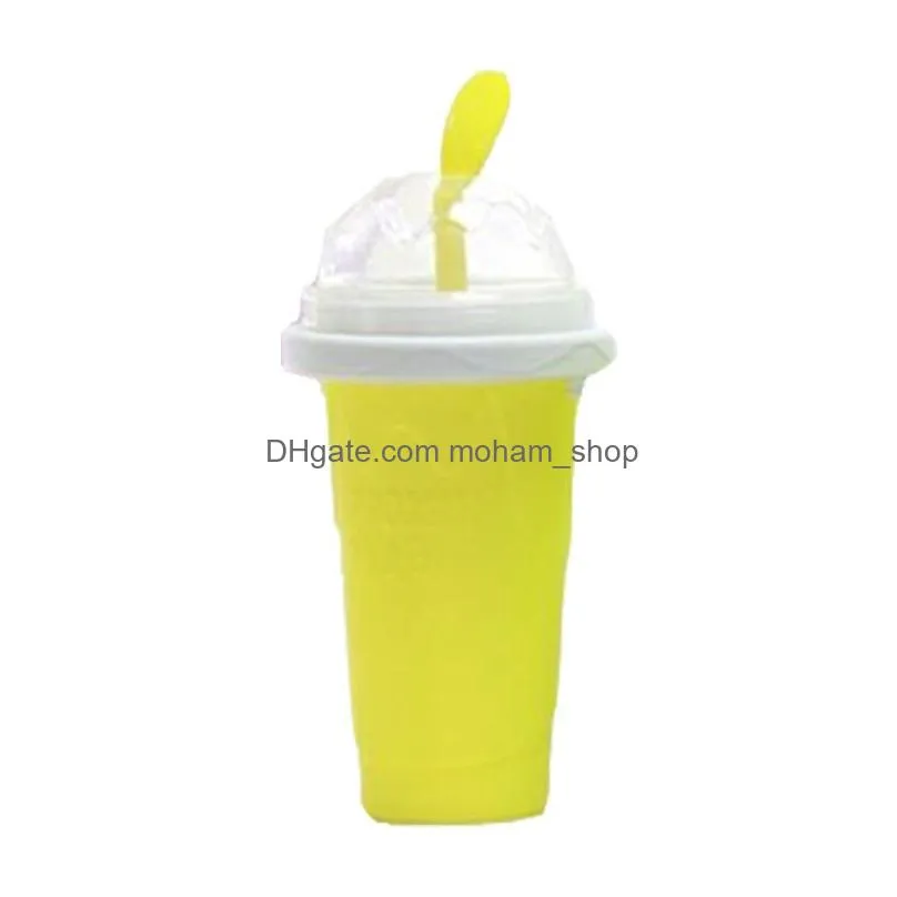 easy diy smoothie cup with straw magic pinch smoothie maker travel camp portable silicone smoothie cup sand ice cream slush maker dbc