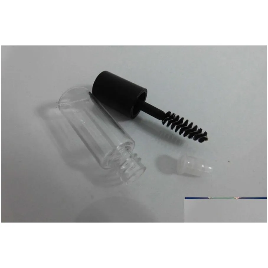 3ml black cap transparent bottle empty mascara tube lip gloss tube refillable small sample lipgloss wholesale