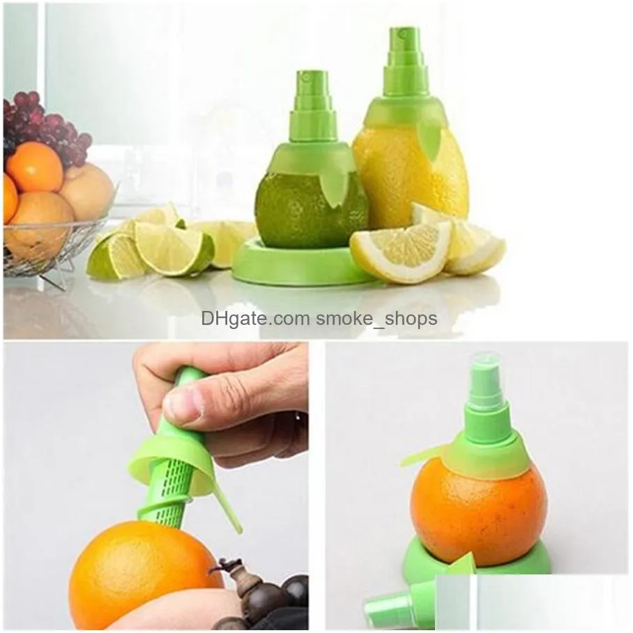 wholesale 2pcs/set kitchen lemon sprayer  fruit juice citrus spray orange kitchen cooking tools juice squeeze sprays dh01013 t03