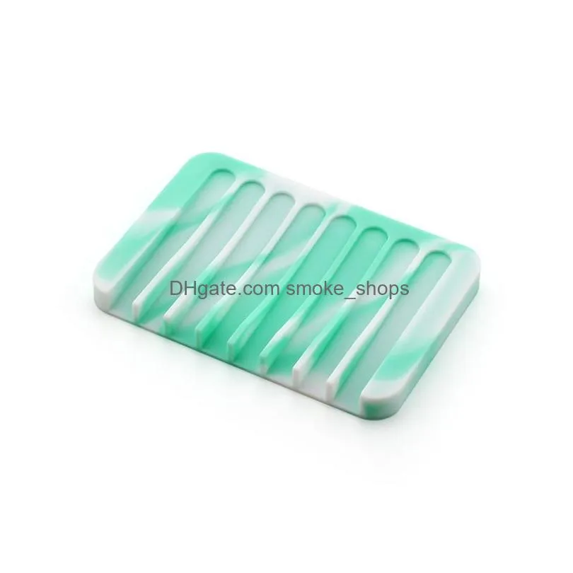camouflage silicone soap dish plate non-slip bathroom soap holder storage soap rack fashion soaps box case for bath shower vt0604