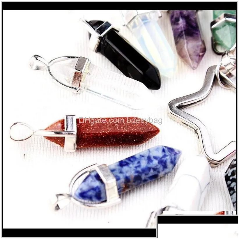 keychains aessories chakra hexagon prism natural stone keychain key ring handbag hangs fashion jewelry gift w6a3l