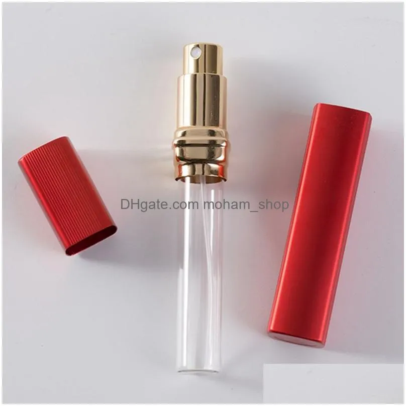 12ml spray perfume bottle travel refillable empty cosmetic container square perfume bottle atomizer aluminum refillable bottles dbc