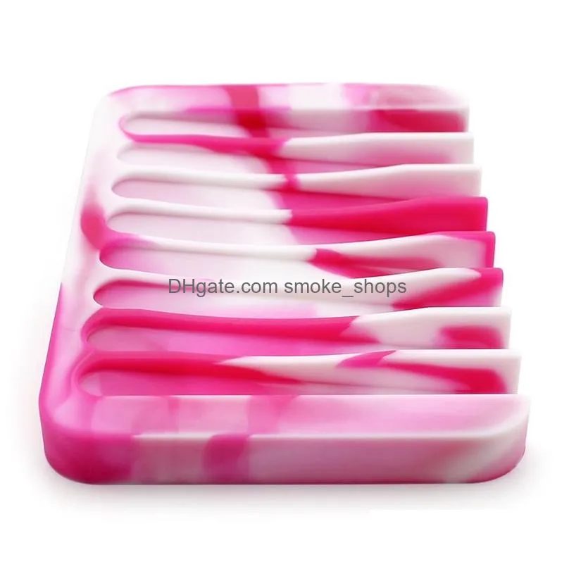 camouflage silicone soap dish plate non-slip bathroom soap holder storage soap rack fashion soaps box case for bath shower vt0604