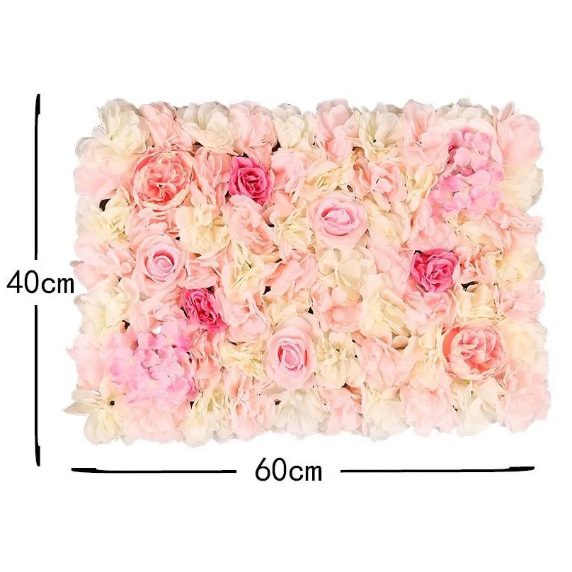 artificial flowers wall row 40x60cm romantic silk rose flower panel used for wedding party bridal baby shower decor