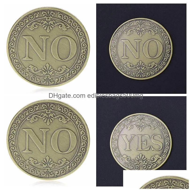 yes or no commemorative coin floral yes no letter coin classic metal magic tricks toys creative magic props show tool vt1962