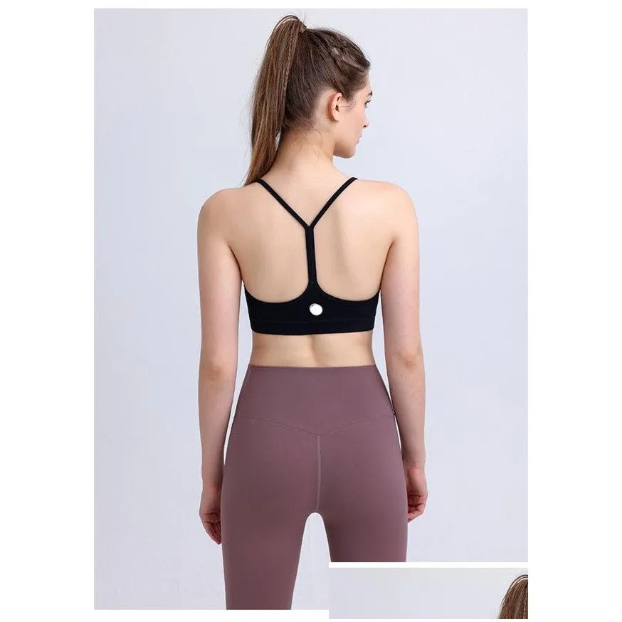ll stretch y-shaped yoga bra women classic y bras breathable sports tank underwear jogging padded gym running lingerie jy19017