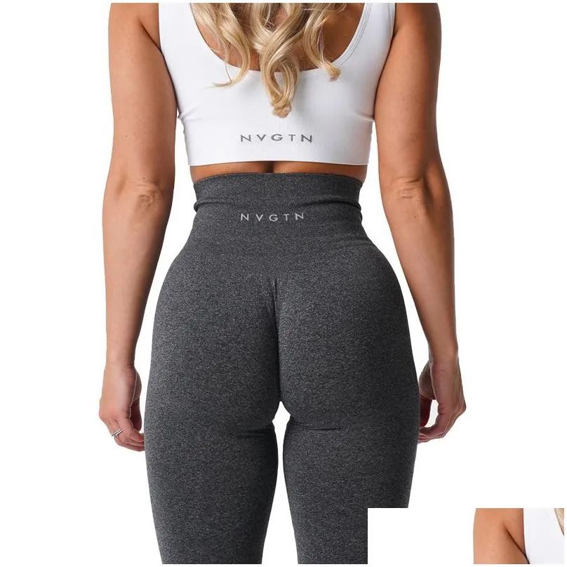 yoga outfit nvgtn seamless leggings spandex shorts woman fitness elastic breathable hip lifting leisure sports lycra spandextights