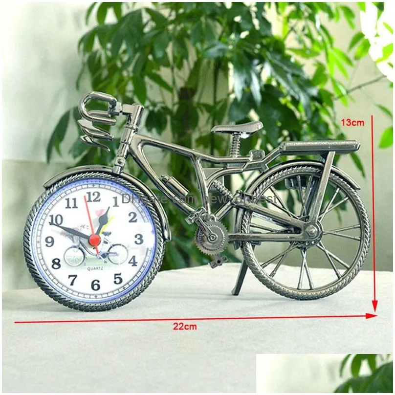 bicycle shape clocks household table alarm clock creative retro arabic numeral alarm clock placement home decor supplies gift dbc