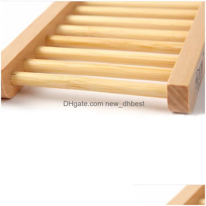 wholesale natural bamboo home use wooden storage holder soap dishes wooden craft bathroom soap tray soap rack box container dh0179