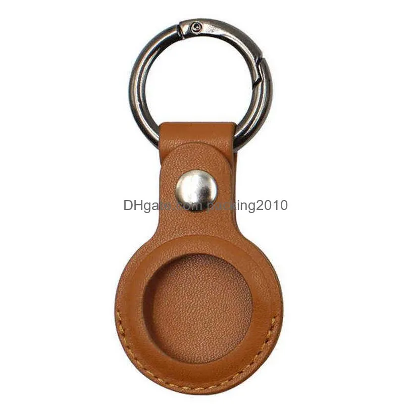 home apply  airtags protective cover pu leather case location tracker protector trackers cases anti-lost accessory vtmtl0178