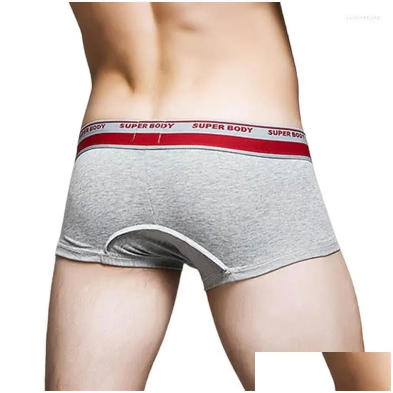 mens drawstring sexy underwear boxers cotton boxers shorts penis pouch designed underwear men boxers