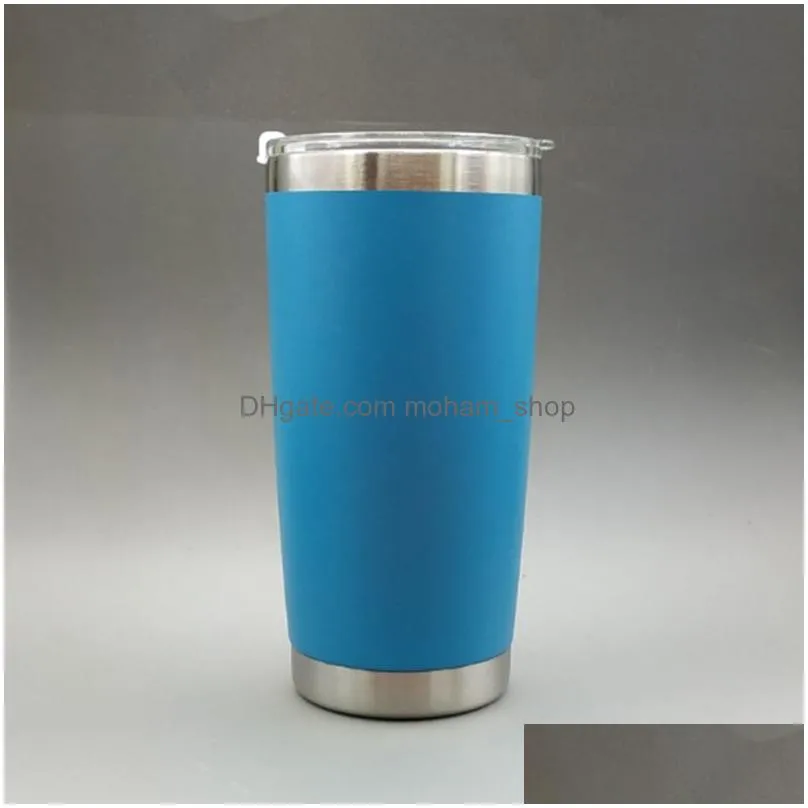 20oz stainless steel car cup vacuum insulated travel mug metal water bottle beer tumbler with lid fashion coffee mug 10 colors vt0439